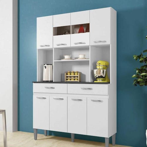 imagem-Armário de Cozinha 8 Portas 2 Gavetas Ônix Chf Branco CHF