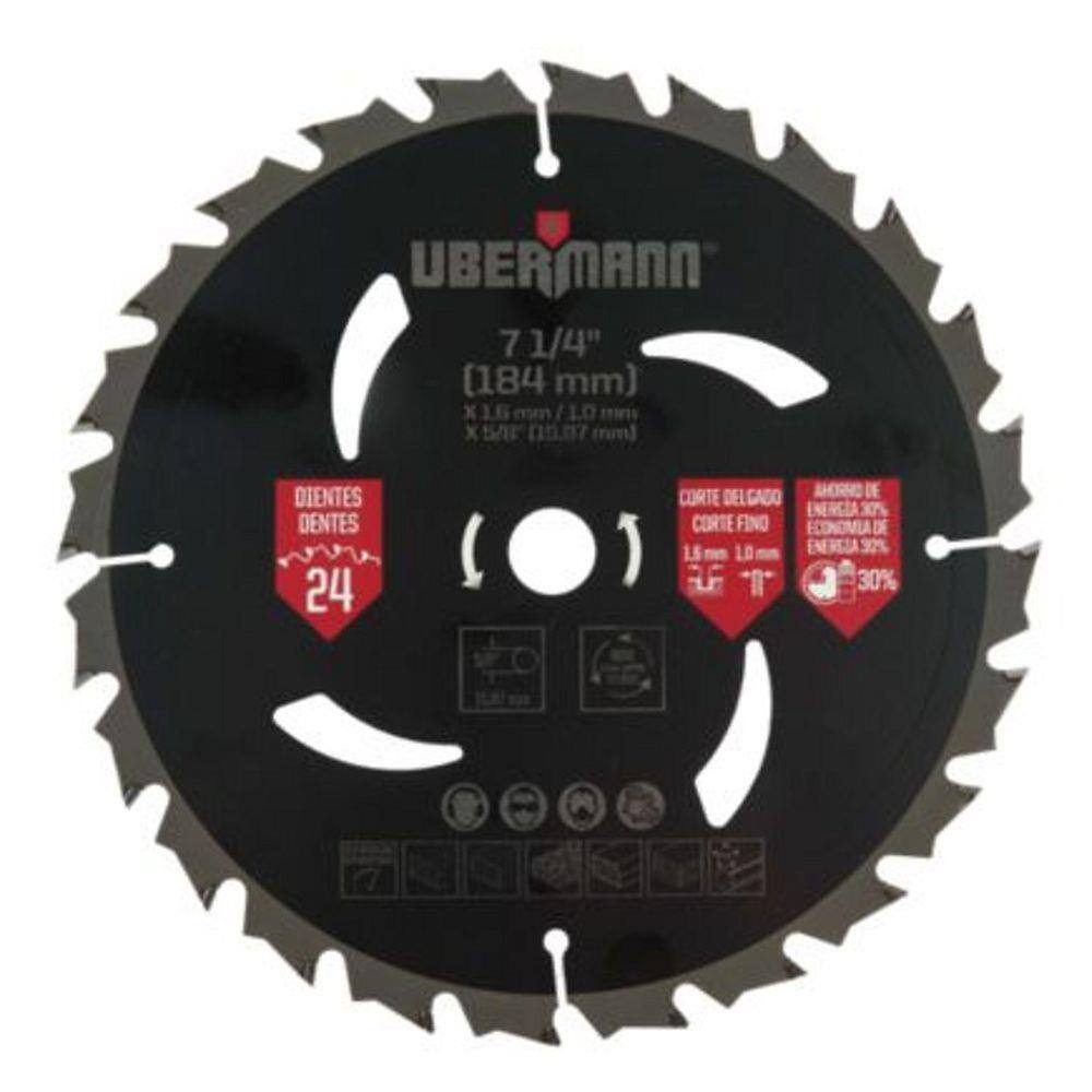 Lâmina de Serra Circular TCT 7.1/4" 24 Dentes Preto