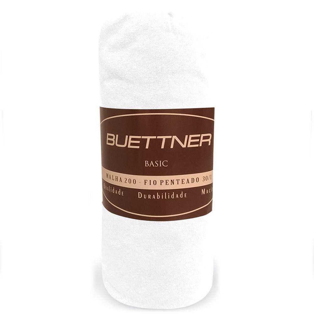 Lençol King Avulso de Malha 100% Algodão com Elástico Buettner Branco