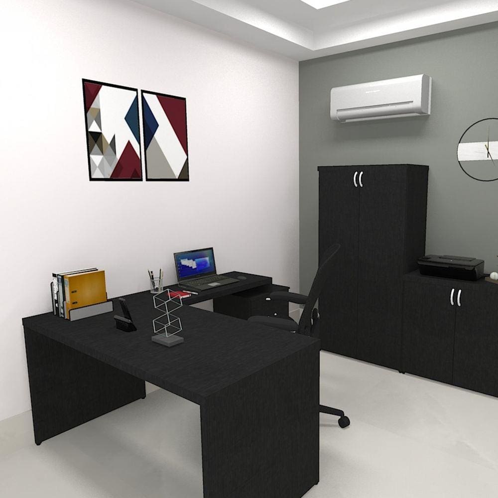 Mesa Reta Natus 40mm 160 Bramov Móveis Preto