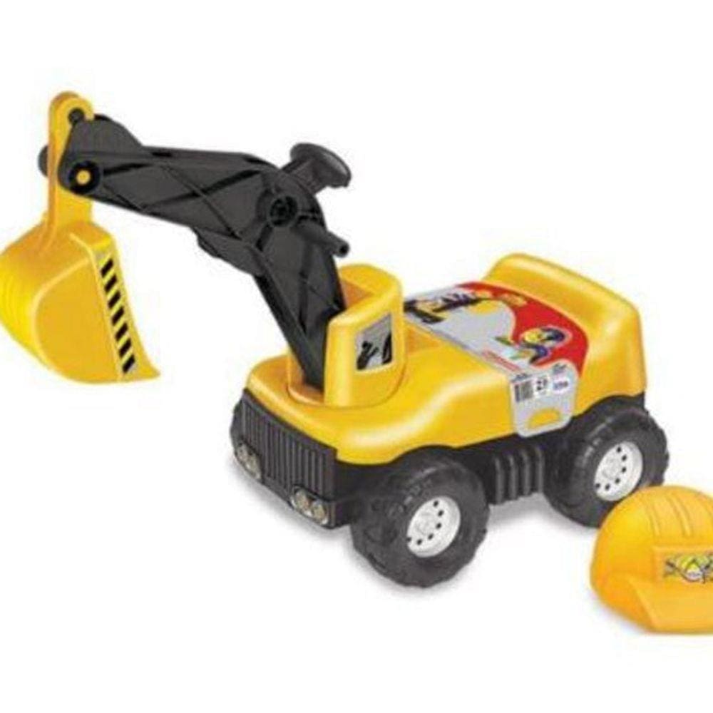 Caminhão Max Escavadeira Para Sentar Com Capacete Amarelo