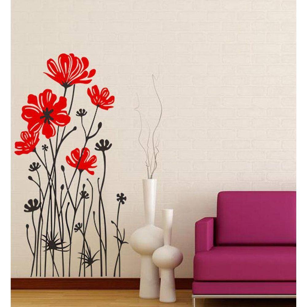 Adesivo Decorativo De Parede Planta De Floral