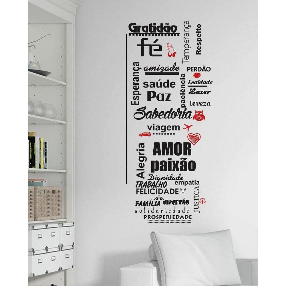 Decoração de Frase Gratidão Fé Esperança Saude Viagem Amor
