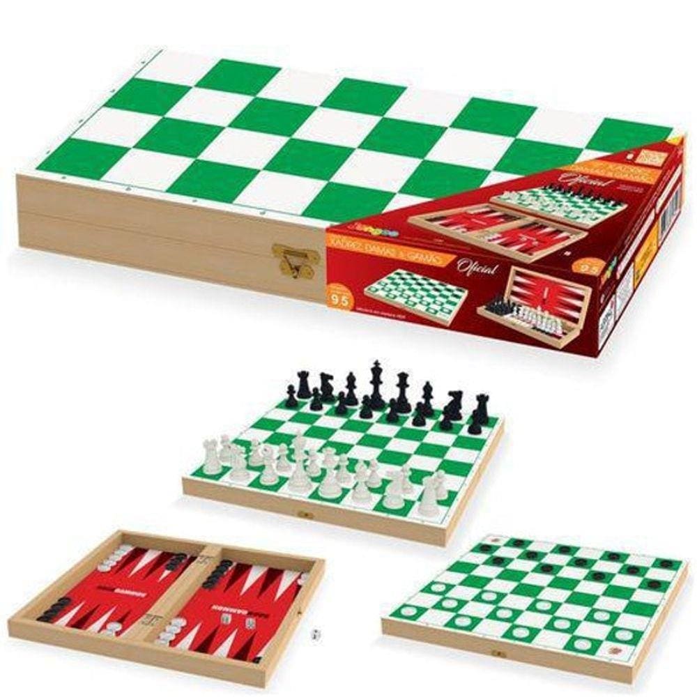 Jogo De Xadrez Tabuleiro Box Grande 39x39 Oficial Jogo Dama no