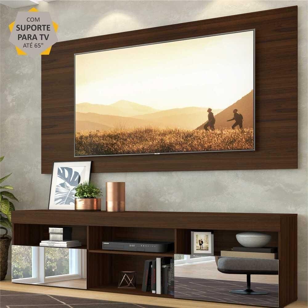 Rack c/ Painel e Suporte p/ TV 65" e Espelho Flórida Multimóveis Duna