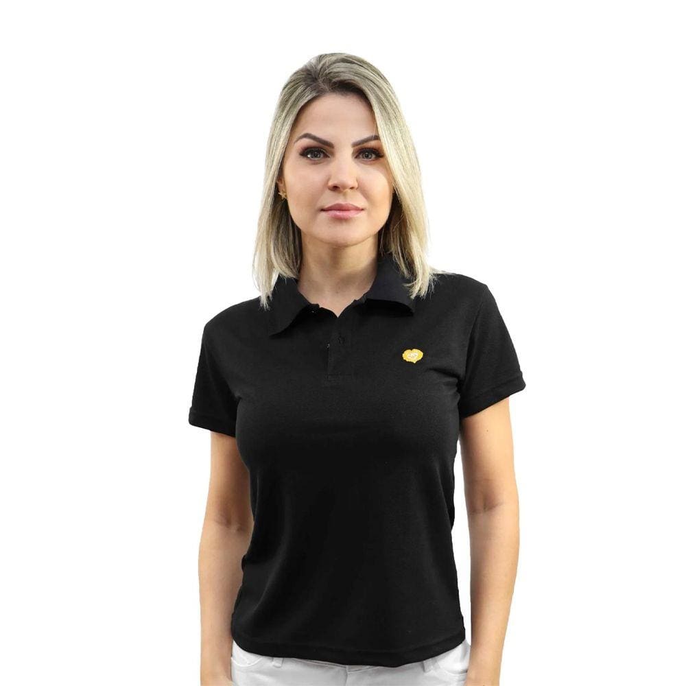 Camiseta Polo Feminina Baby Look Leão