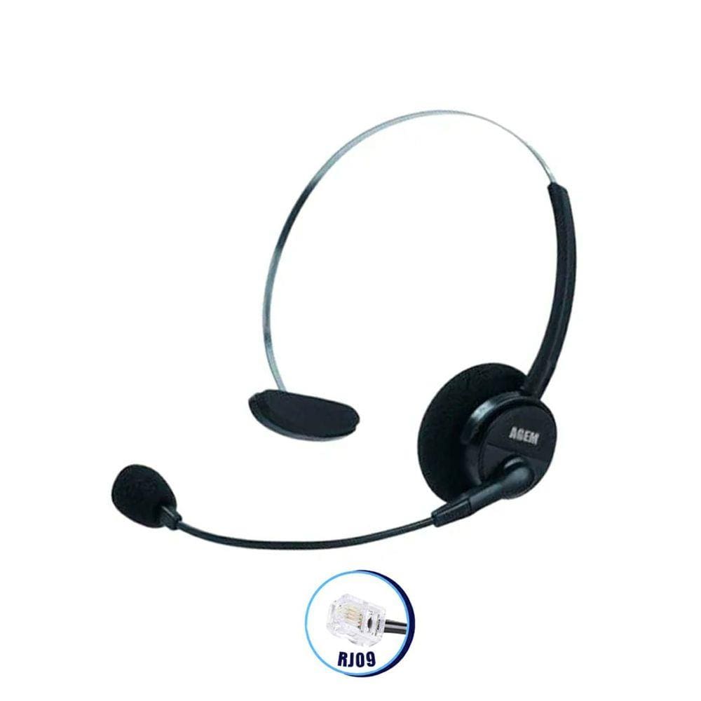 Fone Headset Agem AH-019 Telemarketing Call Center RJ09