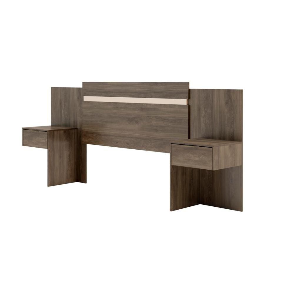 Cabeceira Casal Extensível e Mesa Lateral Madeirada Carraro