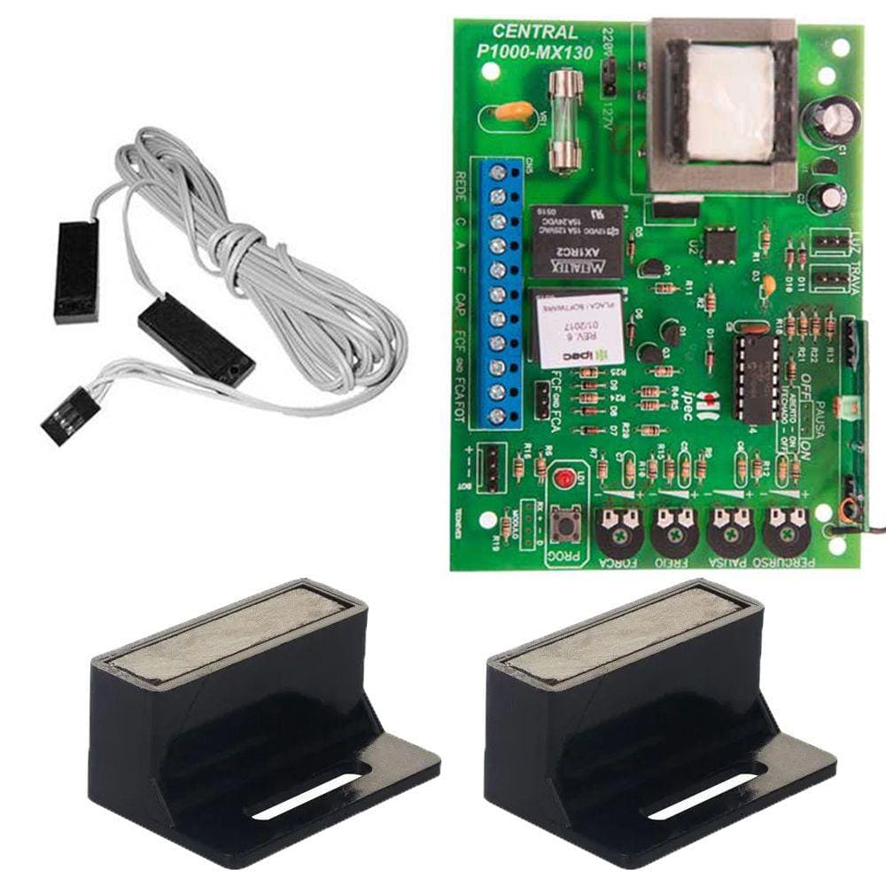 Placa Central Motor Portão Rossi Sensor Reed Switch + Suporte e Imãs + Sensor Deslizante 70CM