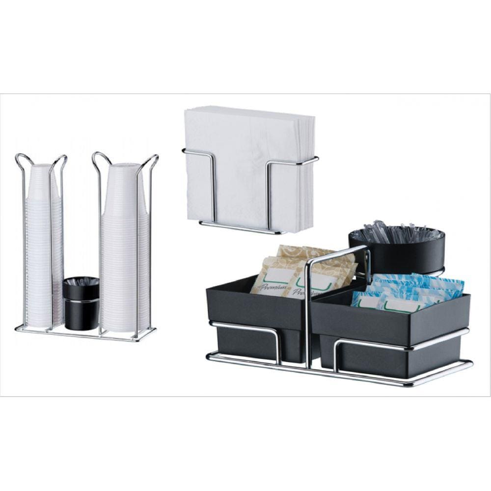 Kit mesa 3 peças branco Future porta copo descartavel suporte guardanapo sache açucar chá cafe mexedor