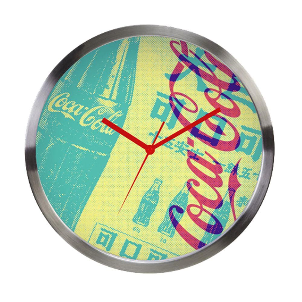 Relogio De Parede Coca Cola Metal Newspaper Amarelo