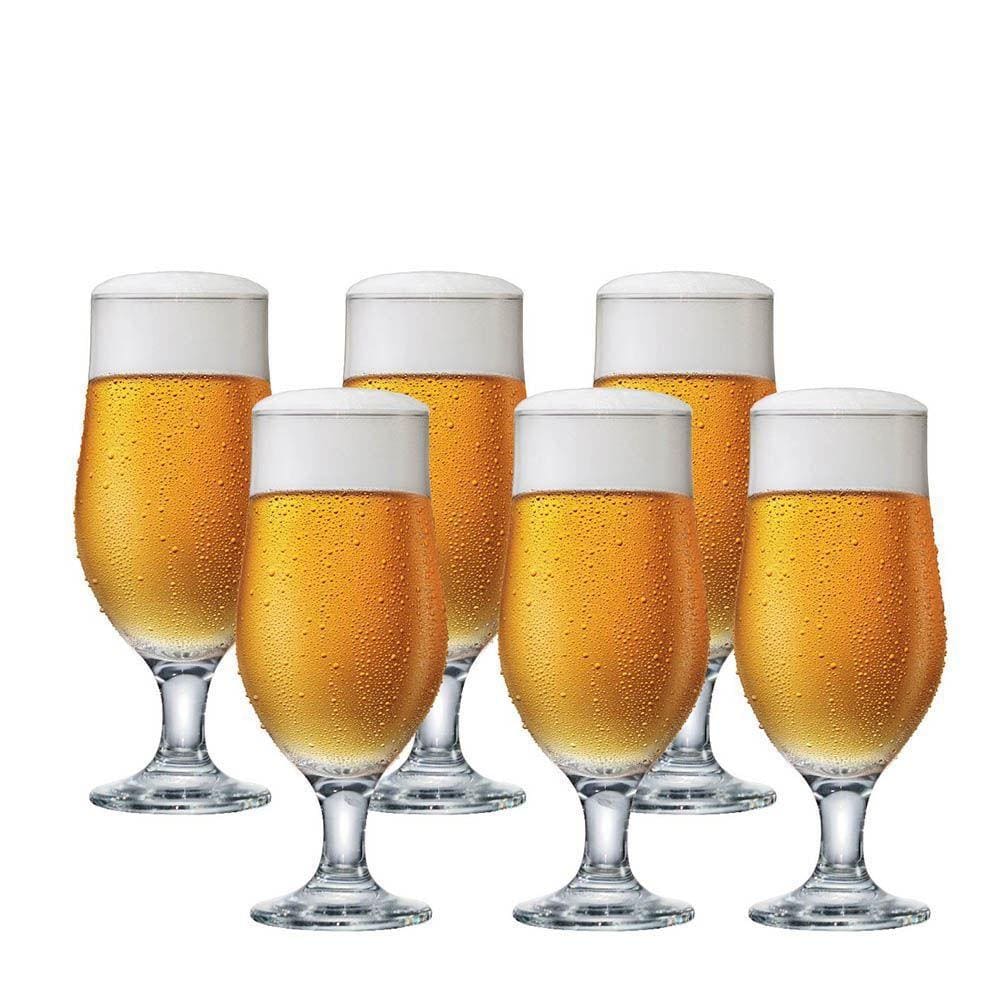 Jogo de 6 Peças de Taças Cerveja Royal Beer Vidro 330ml Cada