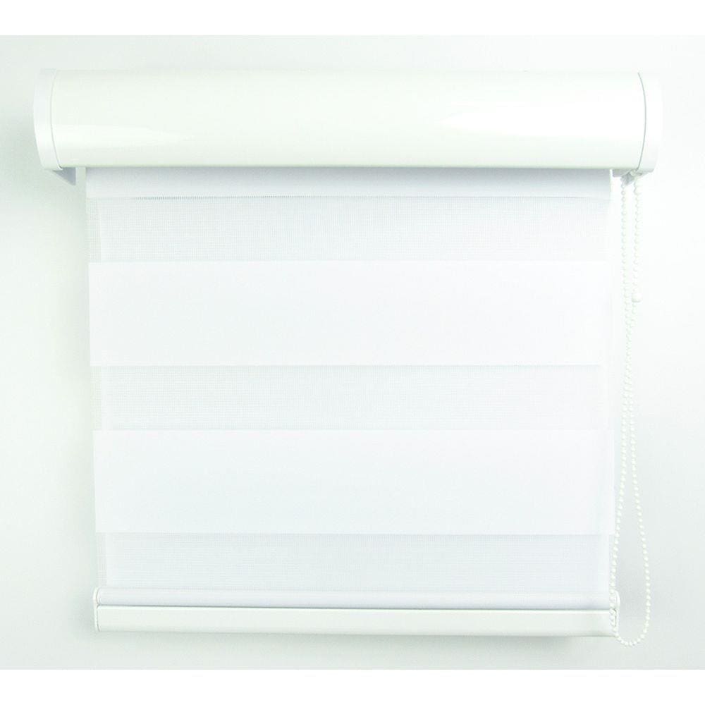 Cortina Rolô Double Vision Com Perfil Frontal Crisdan 2,00 Largura X 1,60 Altura Branco