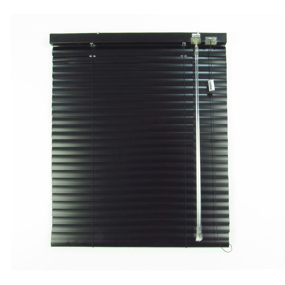 Persiana Horizontal 25Mm Alumínio Crisdan Sem Furos Aparente Largura 2,10 X 2,20 Altura Preto