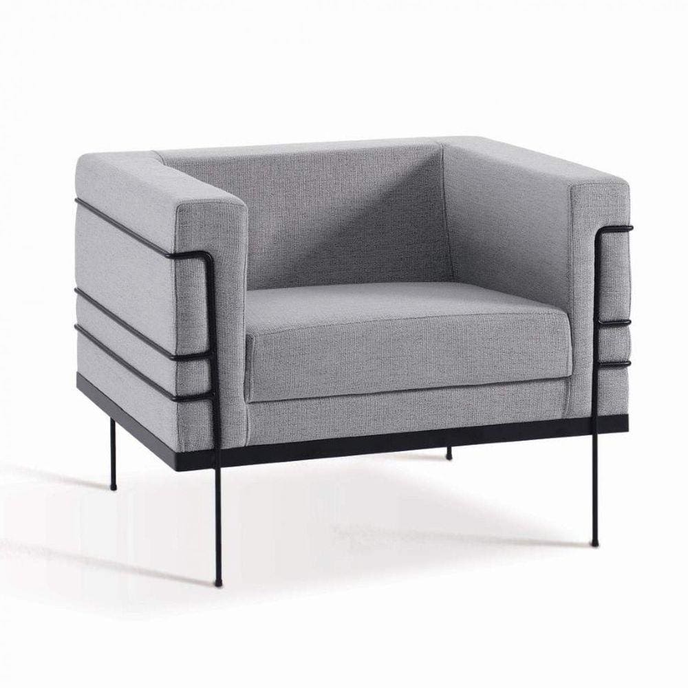 Poltrona Le Corbosier Daf Mobiliário Cinza