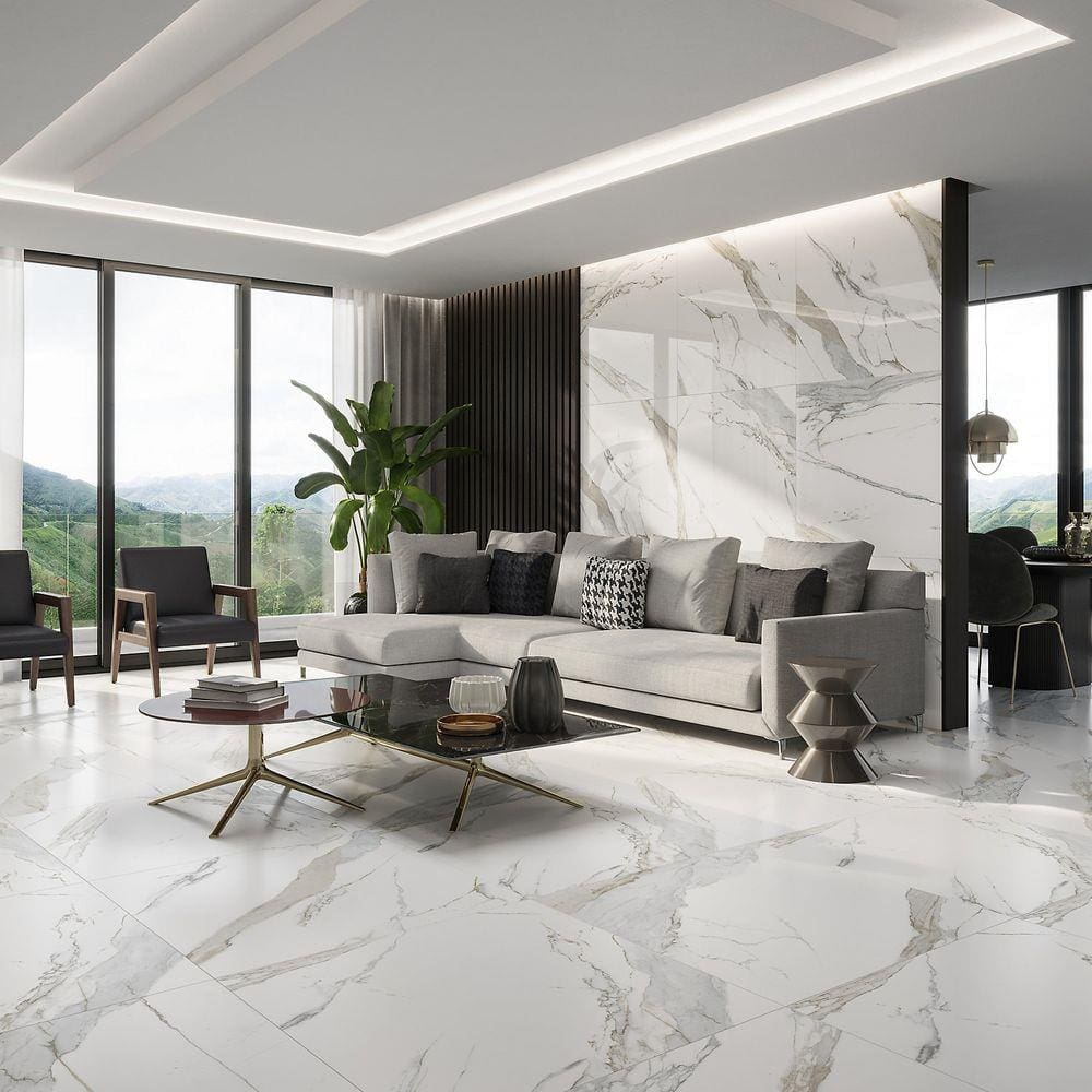 Porcelanato Calacata Oro Lux 90x90cm Retificado Caixa com 2,40m²