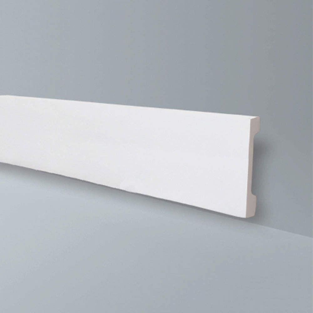 Rodapé GART de Poliestireno WB11 18mmx11cm Metro Linear - caixa com 2,44 Unidade - Branco