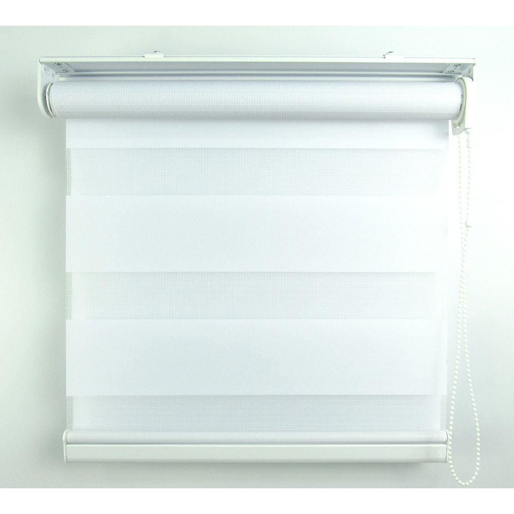 Cortina Rolô Double Vision Com Barra Niveladora Crisdan 1,50 Largura X 1,50 Altura Branco