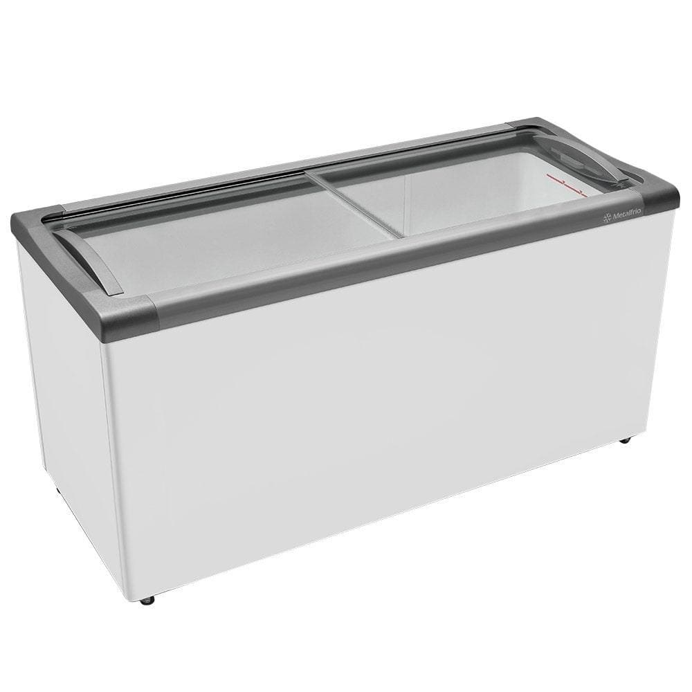 Freezer Horizontal Metalfrio NF55S Tampa de Vidro para Sorvetes e Congelados 491 Litros  NF55S 110V