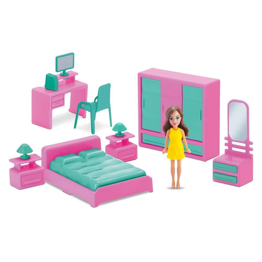 Mini Quarto Infantil com Boneca - Judy Home - Samba Toys