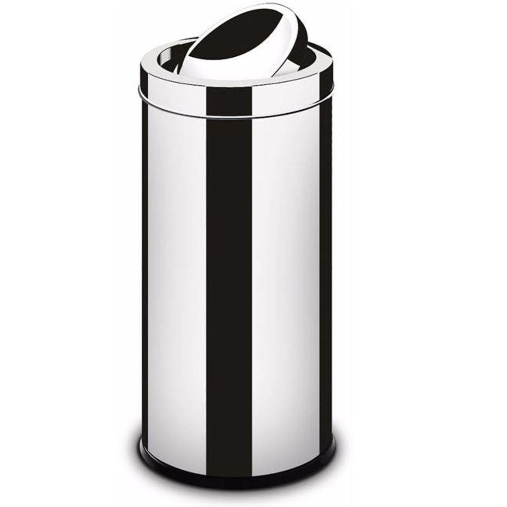 Lixeira Inox 16 Litros Com Tampa Basculante