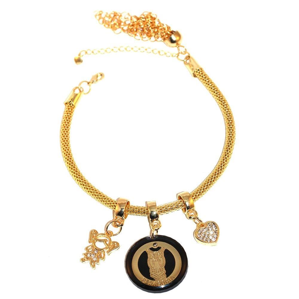 Pulseira Berloque Pedagogia Professora Coruja Folheado