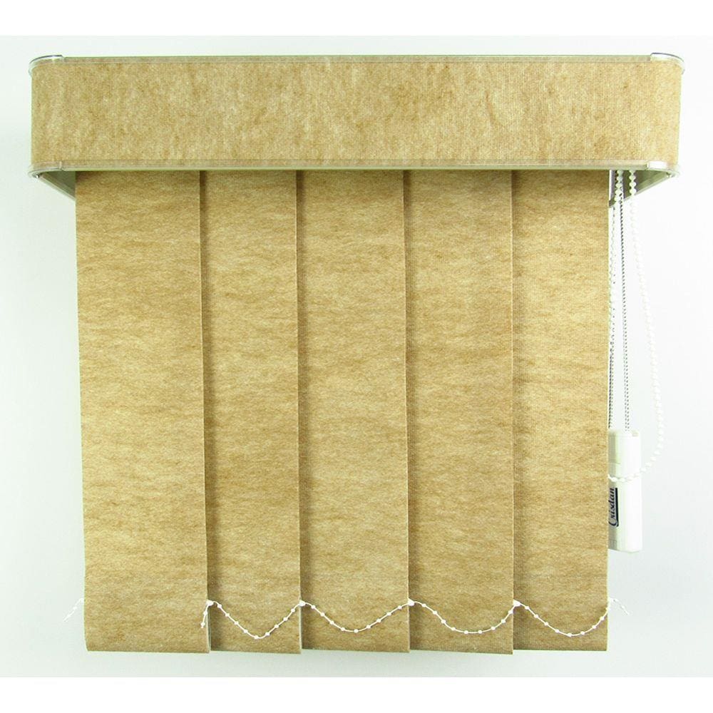 Persiana Vertical Em Tecido Com Bando Crisdan Largura 1,90 X 2,30 Altura Bege Mescla