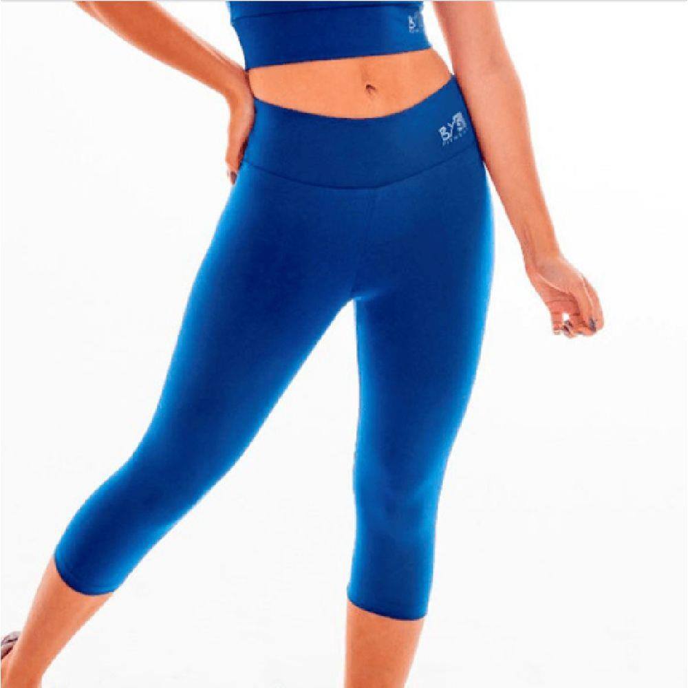 Calça legging G corsário fitness academia BYG Ring Azul | Extra