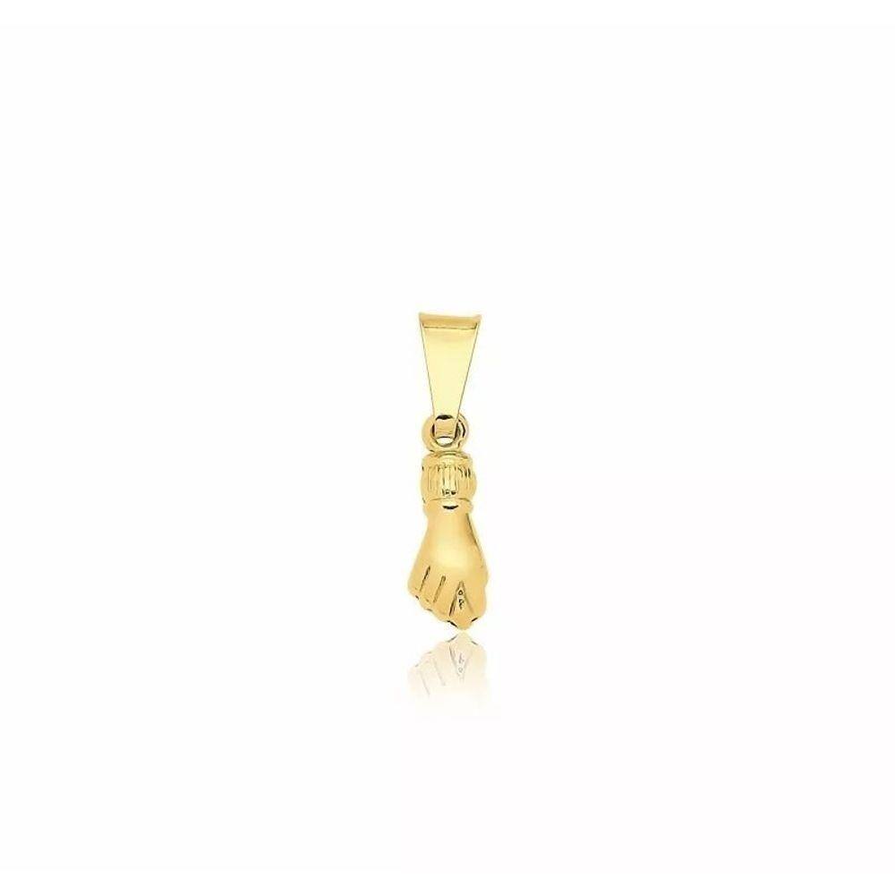 Pingente Figa Dedos Cruzados Sorte Folheado Ouro 18k