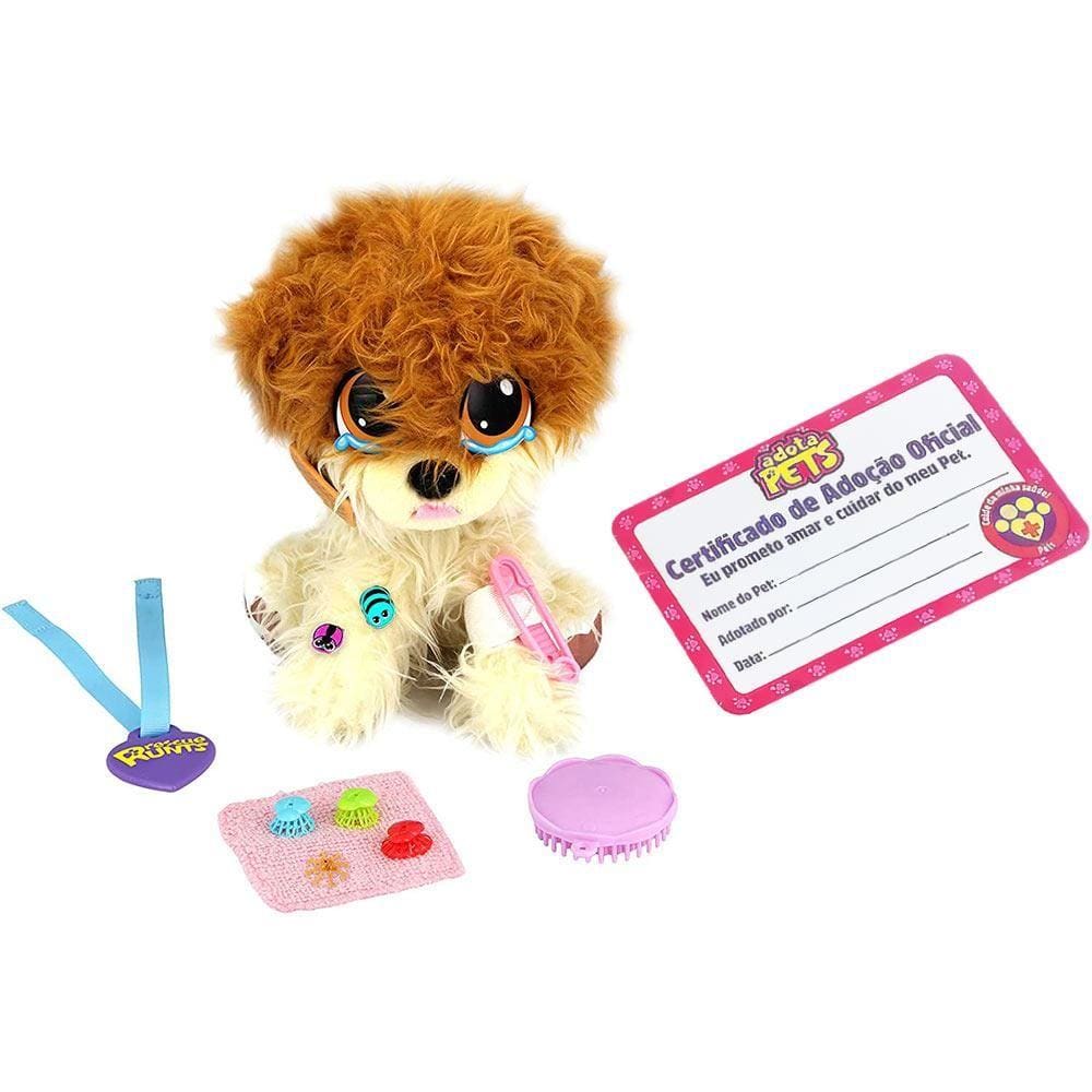 Pelúcia Adota Pets com Acessórios - Cachorra Lulu - Multikids