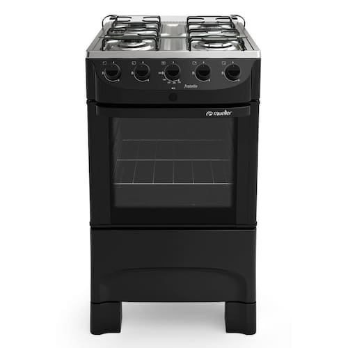 Fogão Mueller 4 bocas Fratello Preto Fosco acendimento automático - Bivolt Menor preço em Fogão Mueller 4 bocas Fratello Preto Fosco acendimento automático - Bivolt