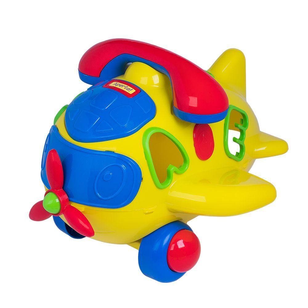 Aviãozinho com Som e Luz - PlayTime - Amarelo - Cotiplás
