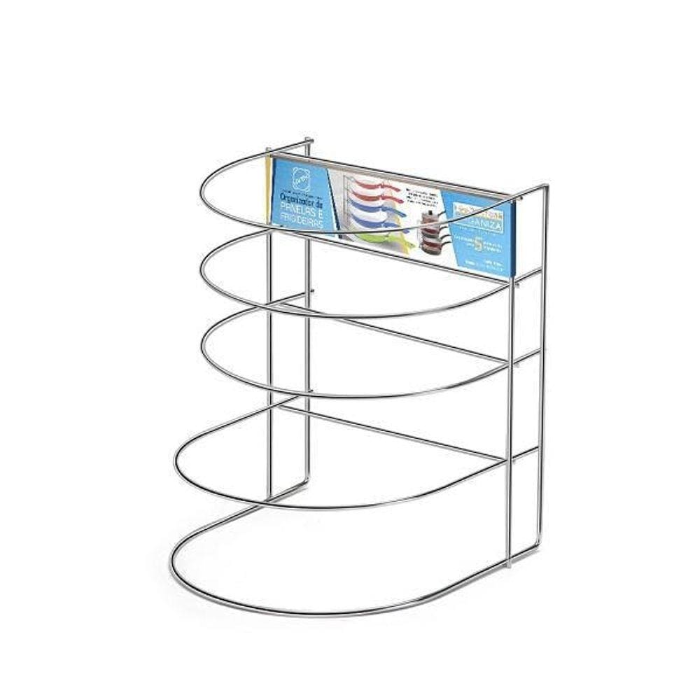 Organizador De Frigideiras Metal Cromado - 143288