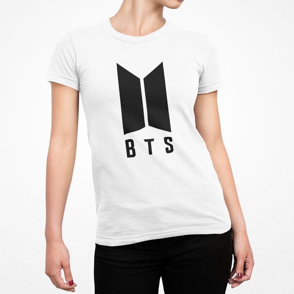 Camiseta ECF Feminina BTS Manga Curta Branca Poliester