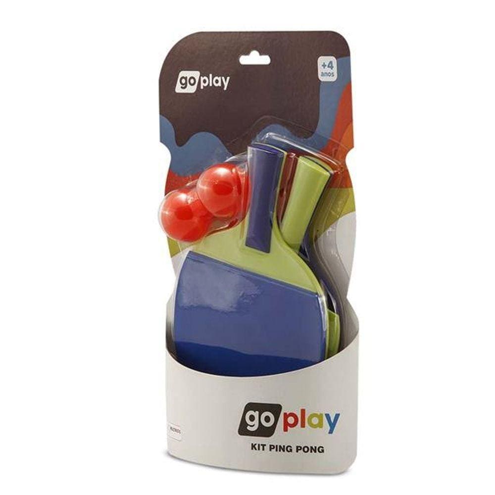 Kit Ping Pong Go Play Com 2 Raquetes e Bolinhas - Multikids