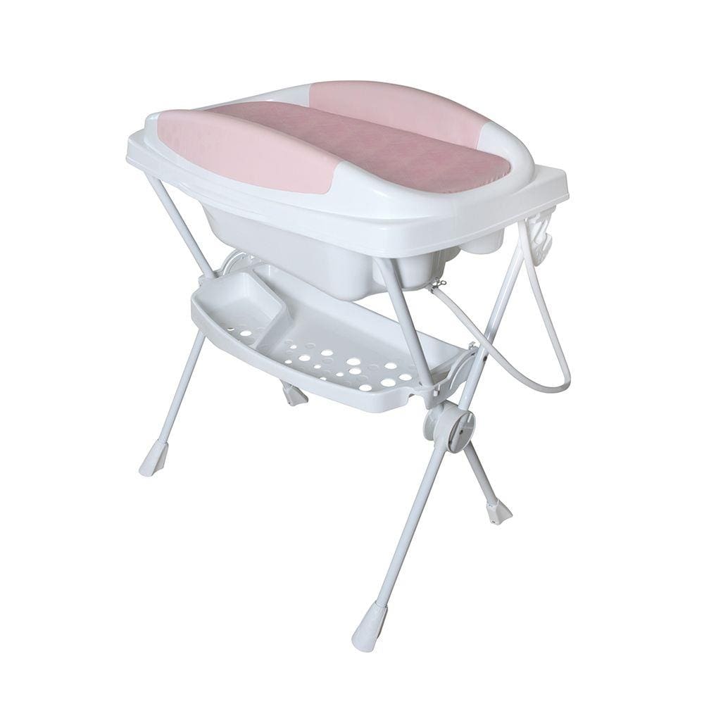 Banheira Para Bebê 2 Em 1 Galzerano Premium Branco E Rosa