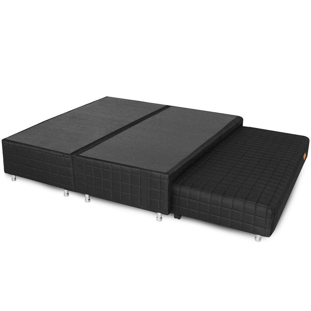 Box Queen Com Cama Auxiliar Bicama De Mola Bonnel 158x198x38cm - BF Colchões