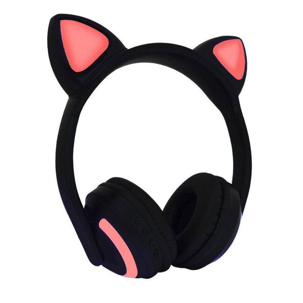 Fone De Ouvido Sem Fio Orelhas De Gato 7 Cores Preto E Rosa | Extra