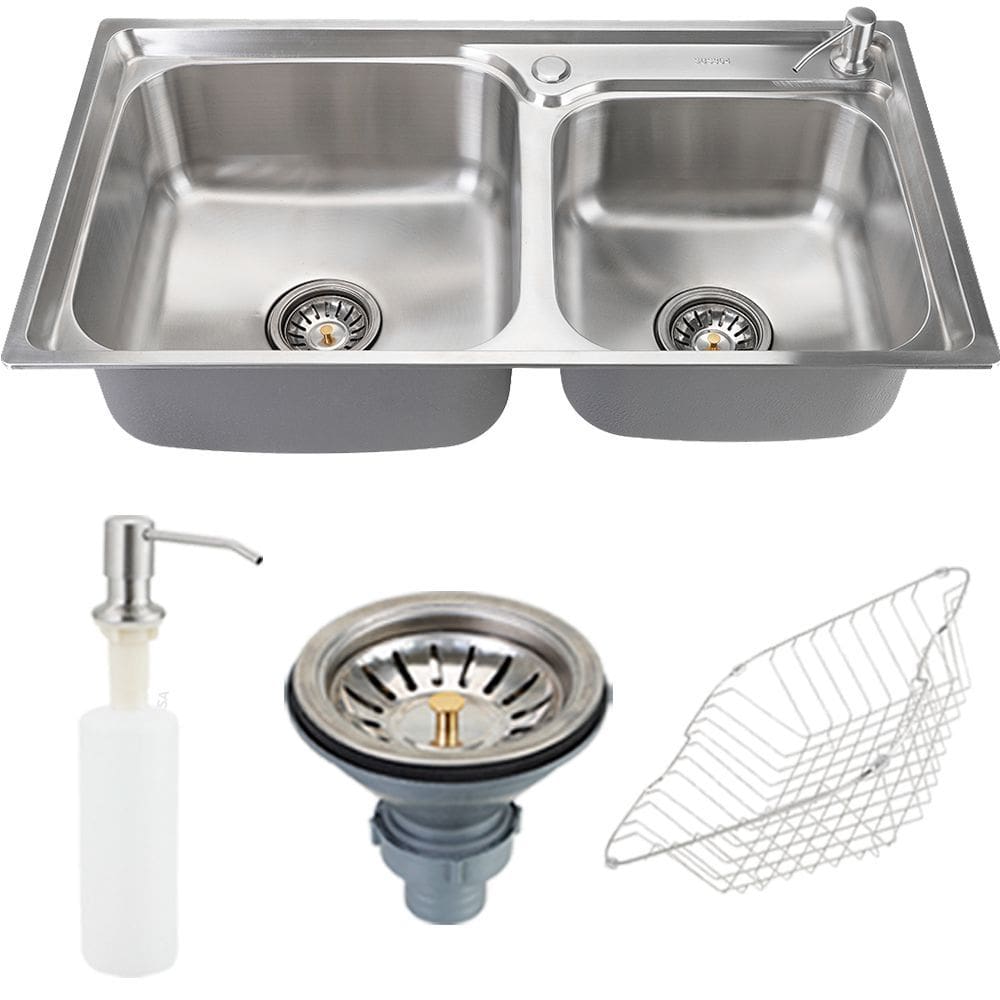 Cuba Para Cozinha Gourmet Pia Dupla Aço Inox 201 Potiguara Pingoo.casa