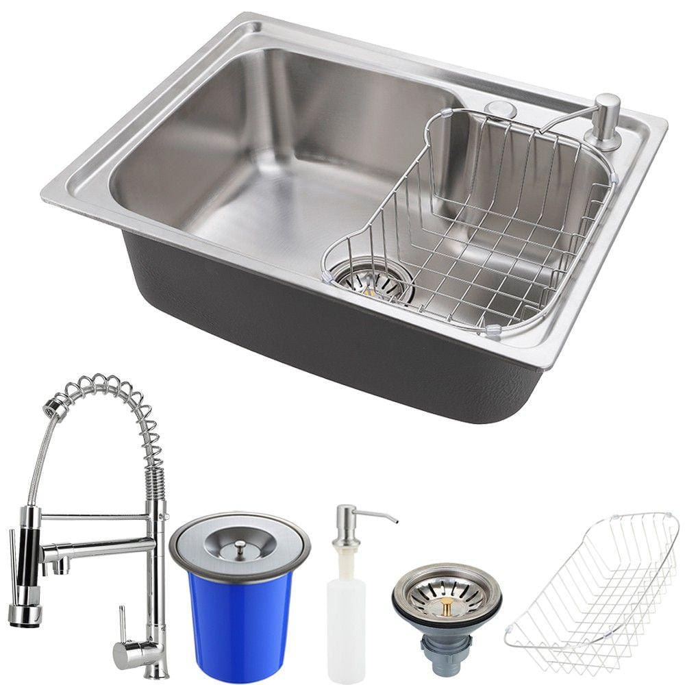 Cuba Para Cozinha Pia Com Acessórios Lixeira Matis E Torneira Monocomando Gourmet Munim Pingoo.casa