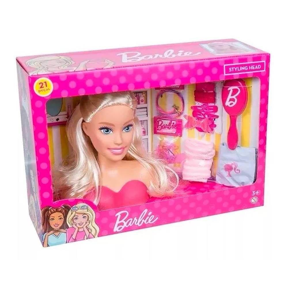 Boneca Barbie Busto Para Pentear e Maquiar Com Acessórios