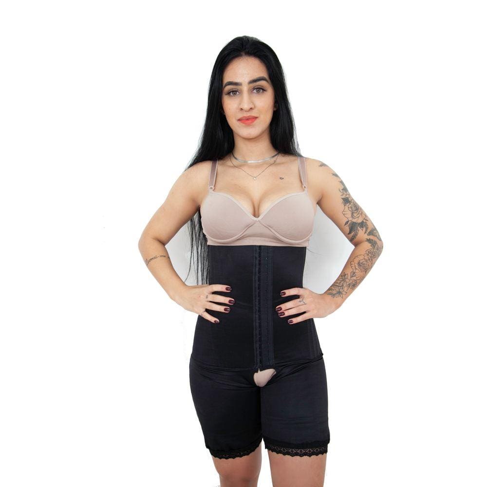 Shorts Cintura Alta 12 Barbatanas Modelador Alta Compressão (M9)