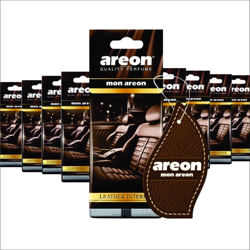 Aromatizante Mon Areon Leather Interior - 9 Peças - Perfume Automotivo Odorizador Couro