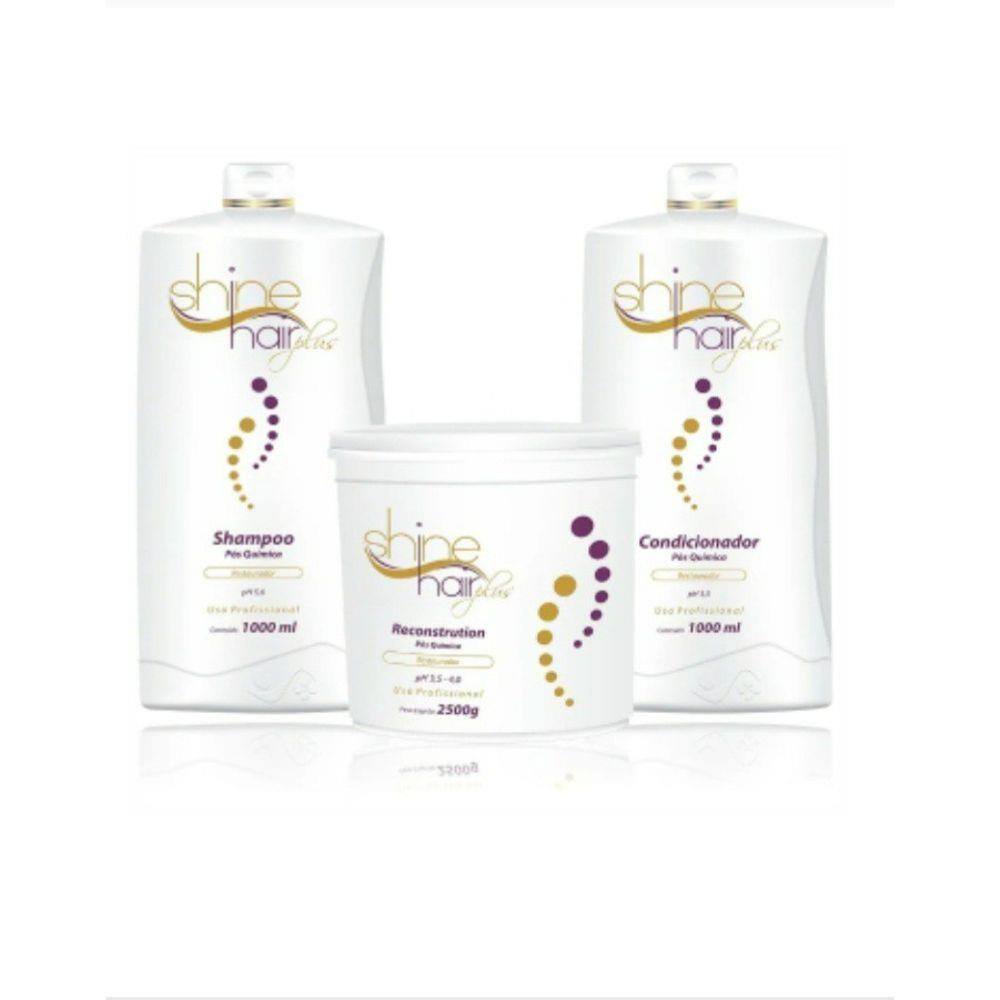 Kit Salão Shine Hair Hidratação Profunda Pós Química 2,5 Kg