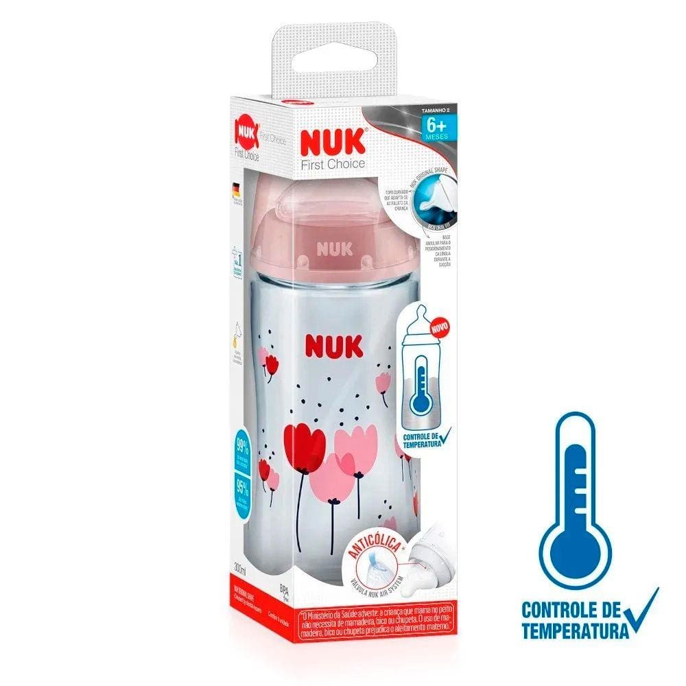 Mamadeira NUK FC Temp Control S2 - Girl - 300 ml