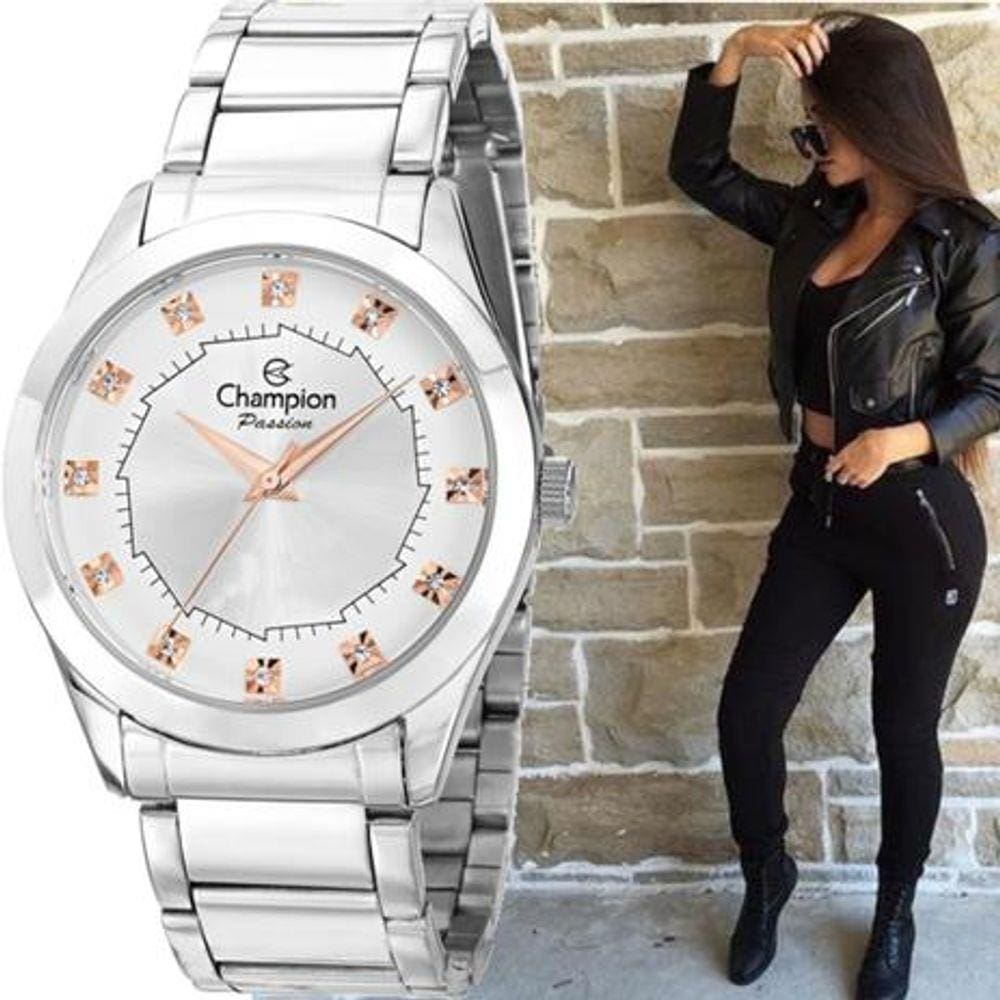 Relogio Champion Feminino Prateado Ch24759n