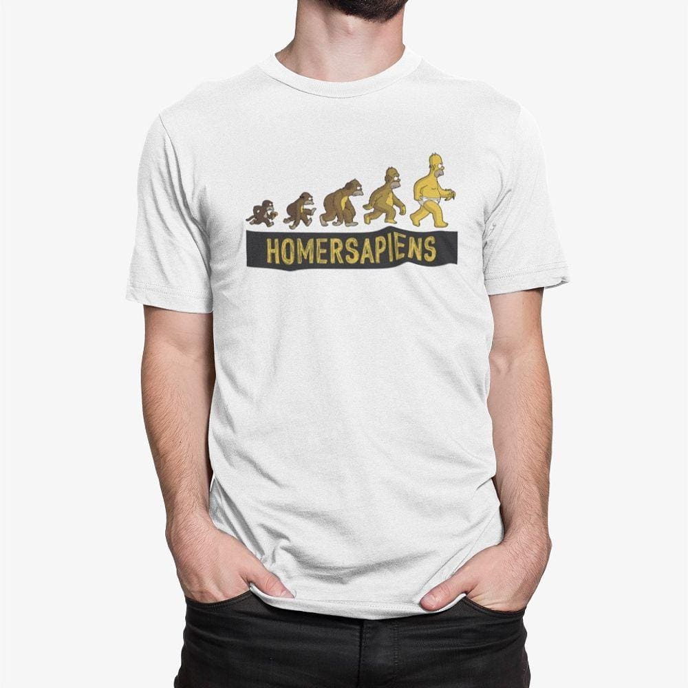 Camiseta ECF Masculina Homersapiens Manga Curta Branca Poliester