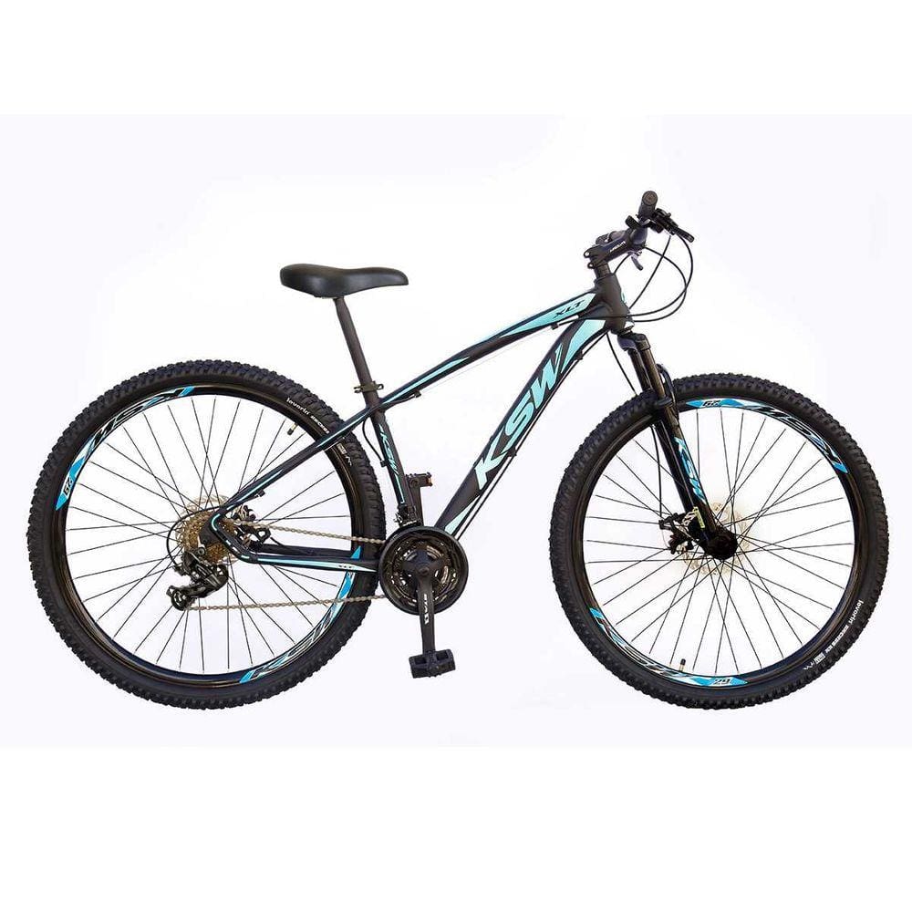 Bicicleta Aro 29 KSW XLT 2020 24v Hidráulico Preto e Azul 15
