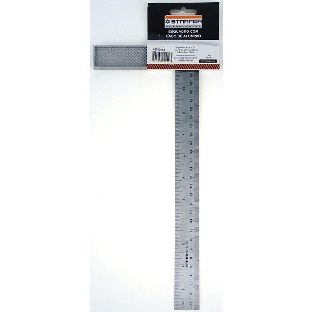 Esquadro Cabo Aluminio Leve 12 Pol. (300mm) Starfer