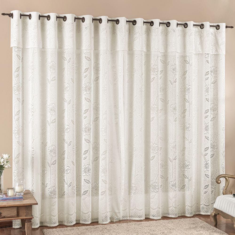 Cortina 3 Mts Sala Quarto Luna Renda para Trilho Comum Baratissima Palha